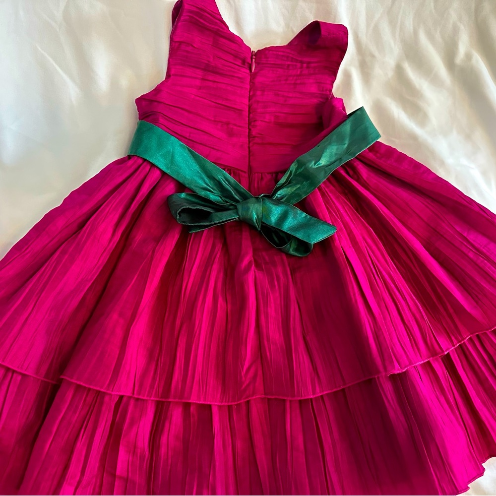 Toddler girls Magenta and green Bonnie Jean dress - Picture 2 of 3
